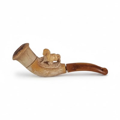 Lot 144 - Meerschuimen pijp van een paard