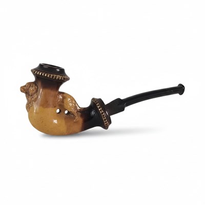 Lot 146 - Meerschuimen pijp van een hond in de ketel verwerkt