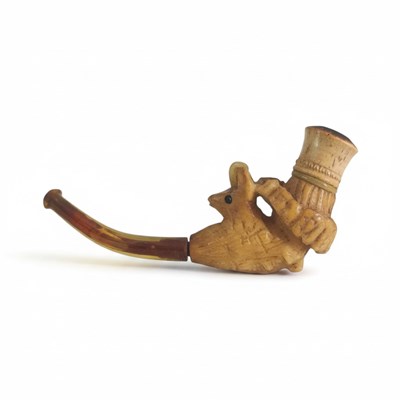 Lot 152 - Meerschuimen pijp van een bokje