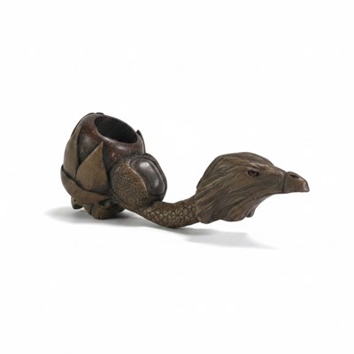 Lot 163 - Houten pijp in vorm van indiaan met tooi