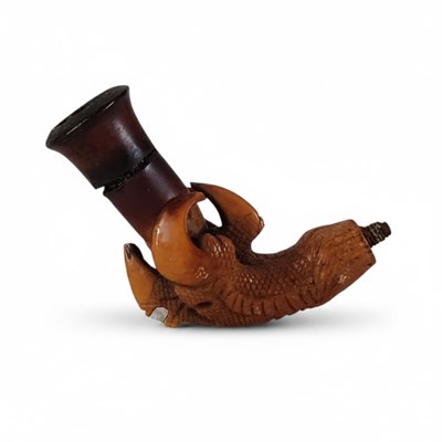 Lot 167 - Meerschuimen pijp in vorm van vogelklauw