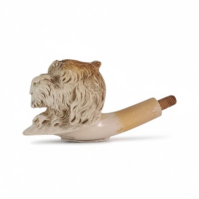 Lot 175 - Meerschuimen pijp in vorm van hondekop
