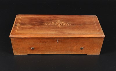 Lot 65 - Antieke cilindermuziekdoos met 8 airs