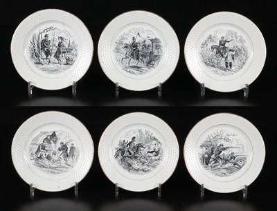 Lot 273 - Serie borden met militaire scènes, decor 'Militaire', Petrus Regout