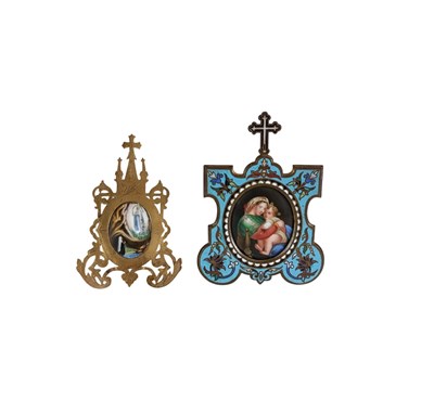 Lot 208 - Devotionalia - Handbeschilderde medaillon