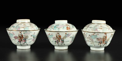 Lot 518 - Three porcelain Famille Rose tea bowls