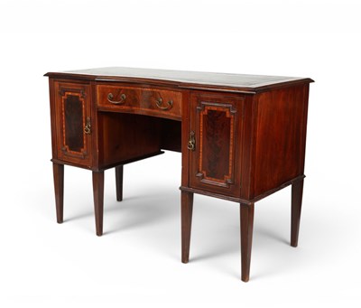 Lot 734 - Mahogany desk and stool