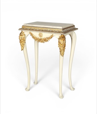 Lot 722 - French Louis XV Style Giltwood Side Table with Marble Top