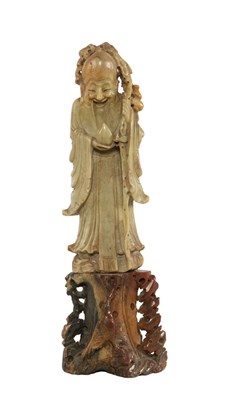 Lot 527 - Chinese soapstone carving of Shoulao