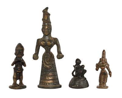 Lot 561 - 4 various Indian miniature bronzes