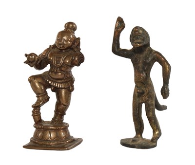 Lot 560 - Two Indian miniature bronzes