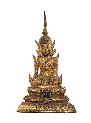 Lot 559 - Thai gilt lacquered bronze Buddha, late 19th/20th century