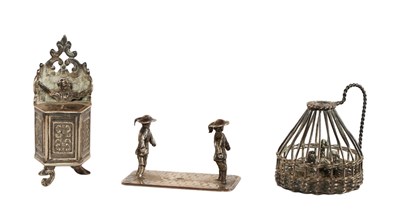 Lot 587 - Three Dutch silver miniatures