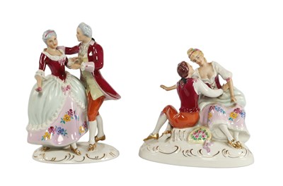 Lot 309 - Royal Dux - 2 Porseleinen beeldjes