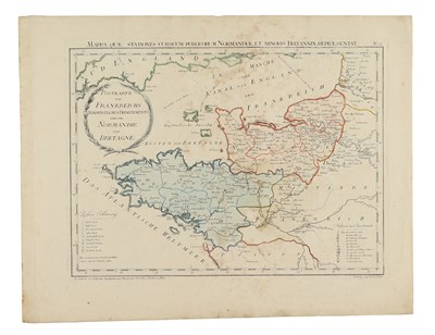 Lot 116 - Cartography - "Postkarte von Frankreich Nordwestlichen Departements oder Der Normandie und Bretagne"