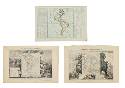 Lot 162 - Carthograpy - Lot of 3 finely coloured maps showing the America's