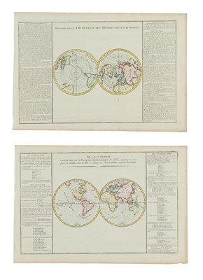 Lot 164 - Carthography - Lot of 2 old Coloured world maps.