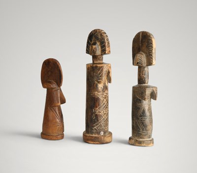 Lot 123 - Three Mossi fertility dolls.