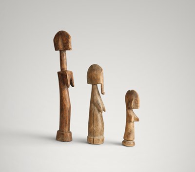 Lot 176 - Three Mossi fertility dolls.