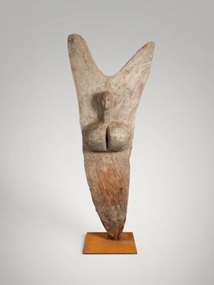 Lot 67 - Dogon toguna post with female figure.