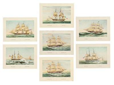 Lot 63 - Ships - Lot with 7 color lithographs of various Ships
