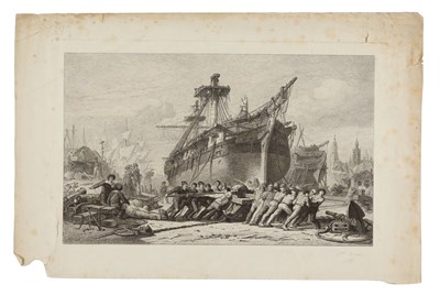 Lot 74 - Hendrik Frans SCHAEFELS (1827-1904) - The shipyard in Antwerp