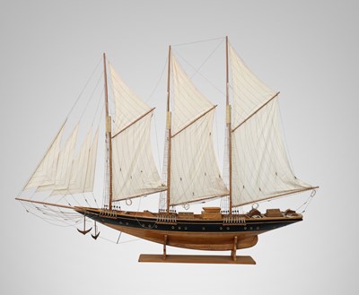 Lot 5 - A well-presented scale model of the schooner yacht