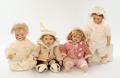 Lot 513 - Lot van 4 porseleinen kinderpoppen w.o. Simon Halbig
