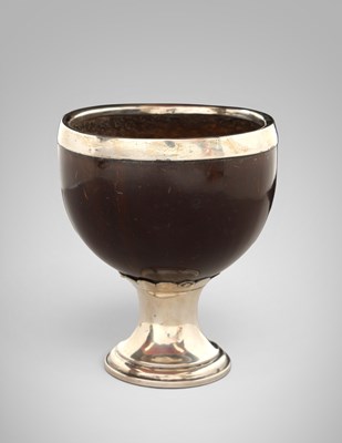 Lot 33 - Colonial Silver Mounted Coconut Goblet