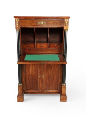 Lot 726 - A French mahogany and ormolu-mounted Secretaire À Abattant