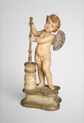 Lot 690 - Putto figure with a churner