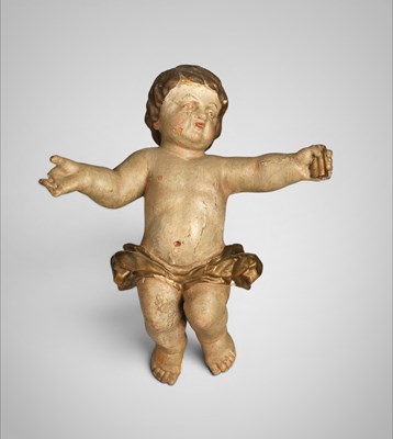 Lot 699 - 18th century polychrome putto