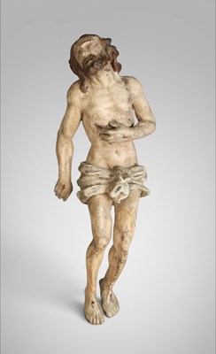 Lot 700 - Antique polychrome statue of Christ as the Man of Sorrows