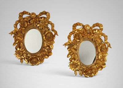 Lot 712 - Pair of Gilt Brass Hallway Mirrors