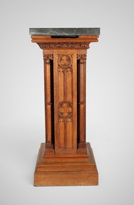 Lot 707 - A large Gothic Pedestal with Hard Stone Cover