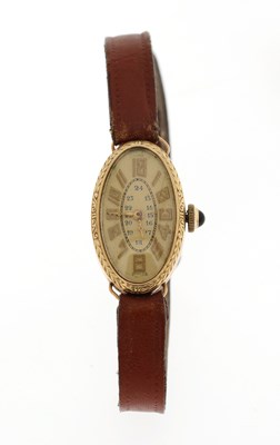 Lot 576 - A Swiss Gold Art-Deco lady's wristwatch