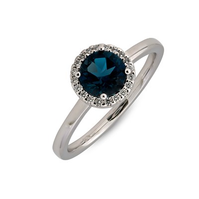 Lot 63 - Gold Ring with Rosette of Diamonds and Topaz