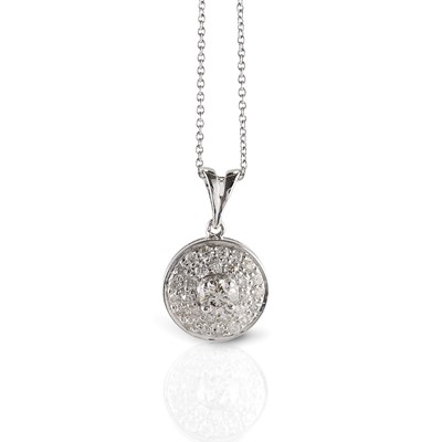 Lot 309 - Gold Pendant on Gold Necklace with Rosette of Diamonds