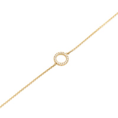 Lot 455 - Gold Bracelet with Rosette of Diamonds and Sapphire Solitaire