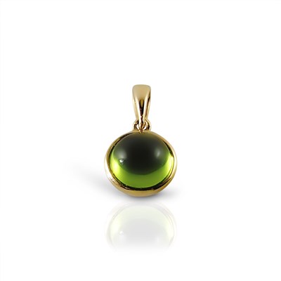 Lot 577 - 14K Gold, Peridot Solitaire Pendant