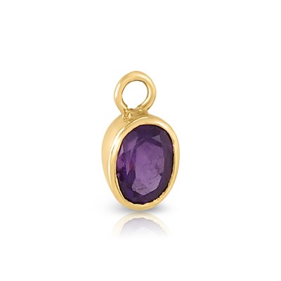 Lot 628 - 14K Gold, Amethyst Solitaire Pendant