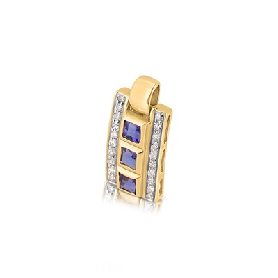 Lot 633 - 14K Gold, Diamond and Amethyst Pendant