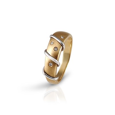 Lot 63 - 14K Bicolour Gold Ring set with Diamonds