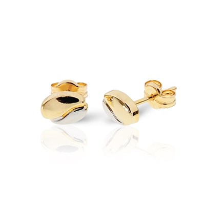 Lot 68 - Pair of 14K Bicolour Gold Ear Studs