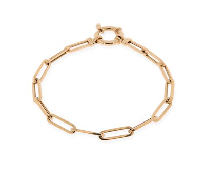 Lot 643 - Gold Angular Paperclip Bracelet