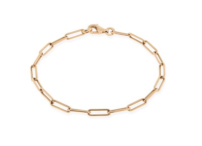 Lot 669 - Gold Angular Paperclip Bracelet.
