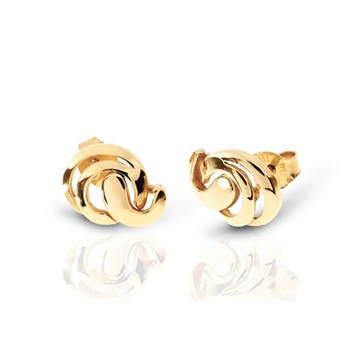 Lot 683 - Pair of Gold Wave Ear Studs