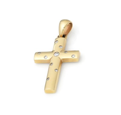 Lot 149 - Three 14K Gold Diamond Cross Pendants
