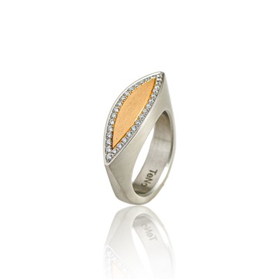 Lot 702 - Stainless Steel set with Diamonds Ring