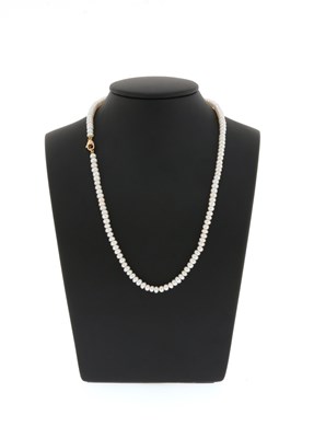 Lot 731 - Cultured Pearl Necklace with Gold Lock.